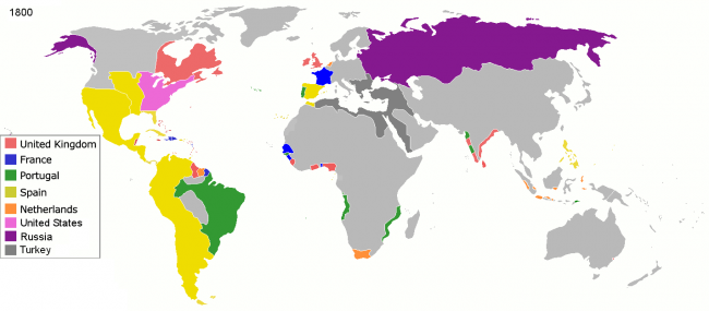 Jluisrs / Public domain https://commons.wikimedia.org/wiki/File:Colonisation_1800.png
